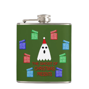 De gastheer van Kerstmis presenteert grappig Heupfles