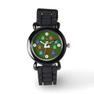 De gastheer van Kerstmis presenteert grappig Horloge