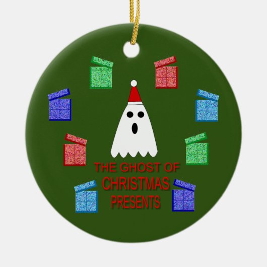 De gastheer van Kerstmis presenteert grappig Keramisch Ornament (Voorkant)