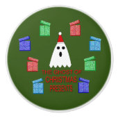 De gastheer van Kerstmis presenteert grappig Keramische Knop (Voorkant)