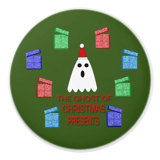 De gastheer van Kerstmis presenteert grappig Keramische Knop (Voorkant)