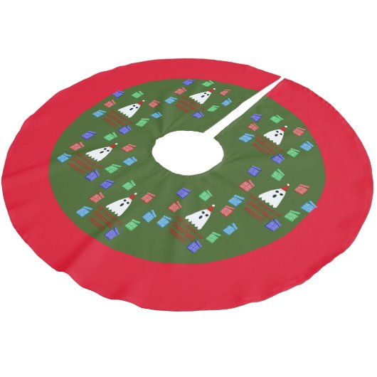 De gastheer van Kerstmis presenteert grappig Kerstboom Rok (Gekanteld)