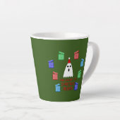 De gastheer van Kerstmis presenteert grappig Latte Mok (Rechterhoek)