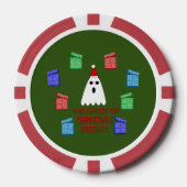 De gastheer van Kerstmis presenteert grappig Poker Chips (Voorkant)