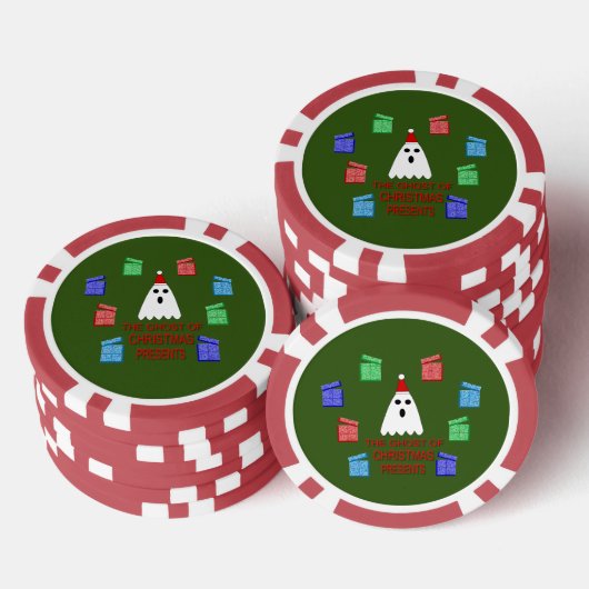 De gastheer van Kerstmis presenteert grappig Poker Chips (Opstapeling)