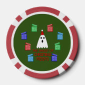 De gastheer van Kerstmis presenteert grappig Poker Chips (Achterkant)