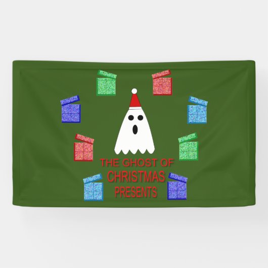 De gastheer van Kerstmis presenteert grappig Spandoek (Horizontaal)