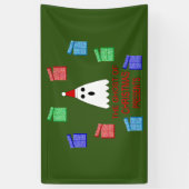 De gastheer van Kerstmis presenteert grappig Spandoek (Verticaal)