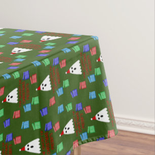 De gastheer van Kerstmis presenteert grappig Tafelkleed