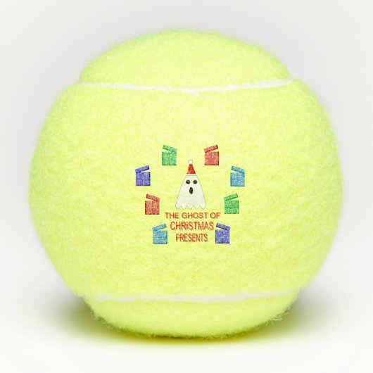 De gastheer van Kerstmis presenteert grappig Tennisballen (Voorkant)