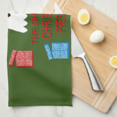 De gastheer van Kerstmis presenteert grappig Theedoek (Quarter Fold)