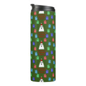 De gastheer van Kerstmis presenteert grappig Thermosbeker (Geroteerd rechts)