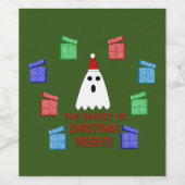 De gastheer van Kerstmis presenteert grappig Wijn Etiket (Enkel label)