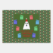 De gastheer van Kerstmis stelt grappige Douane voo Inpakpapier Vel (Voorkant)