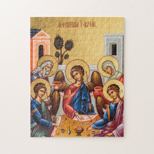 De gastvrijheid van Abraham Orthodox Christelijk I Legpuzzel (Verticaal)