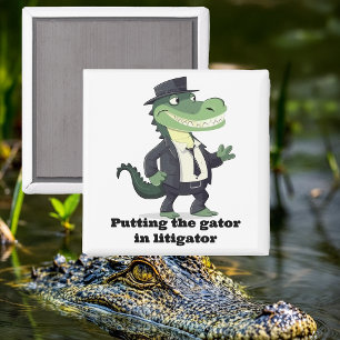 De gator in het proces plaatsen magneet