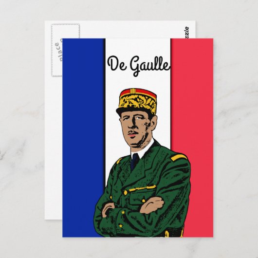 De Gaulle Briefkaart (Voorkant / Achterkant)