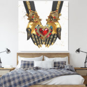 De gave - Hart in handen Canvas Afdruk (Insitu (Slaapkamer))