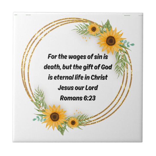 De gave van genade Romeinen 6:23 Tegeltje (Voorkant)