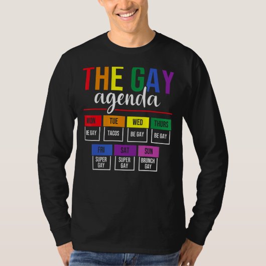 De Gay Agenda Pride LGBT T-shirt (Voorkant)