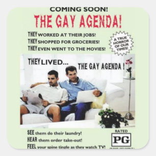 De Gay Agenda! Vierkante Sticker