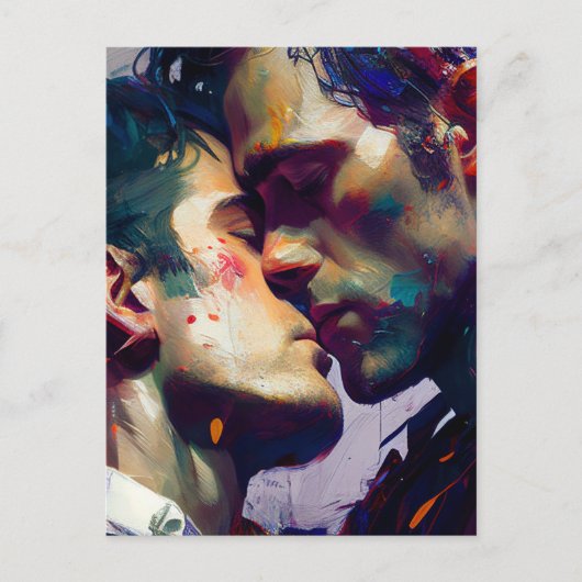 De Gay Lovers Kiss Briefkaart (Voorkant)