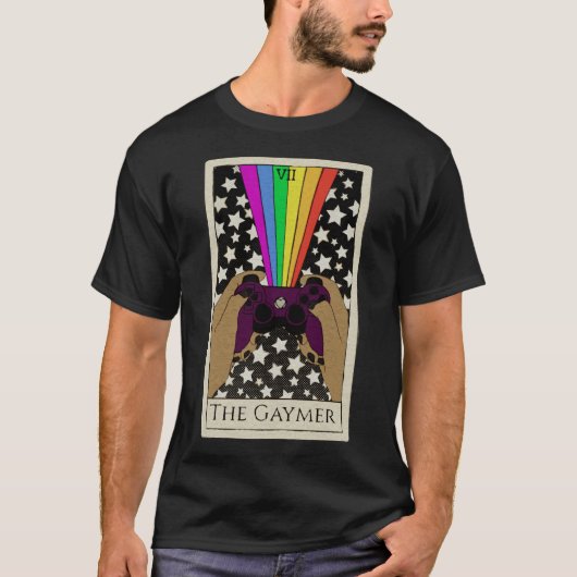 De gaymer-tarotjongen t-shirt (Voorkant)