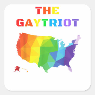 DE GAYTRIOT. Gay Patriot, Gay American, Gay Pride Vierkante Sticker
