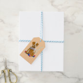 DE/GB Geschenkanhänger Hund/Gift tag dog Cadeaulabel (Met Touw)