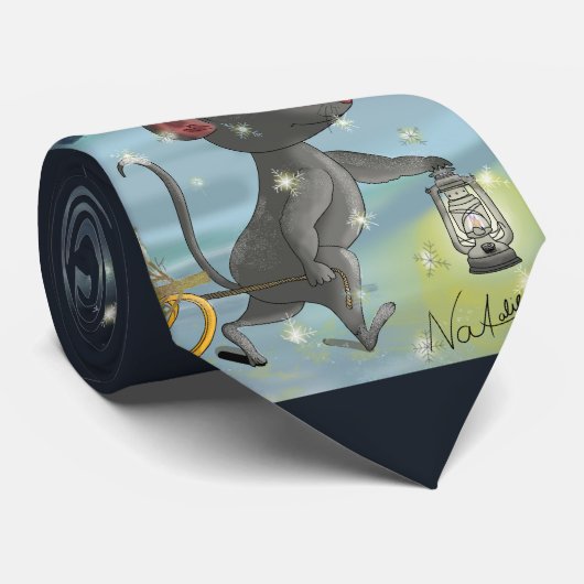 DE/GB Krawatte Maus / Tie mouse Stropdas (Opgerold)