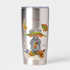 DE/GB Thermobecher/Thermal mug Herbst/Fall Maus Geïsoleerde Drinkbeker