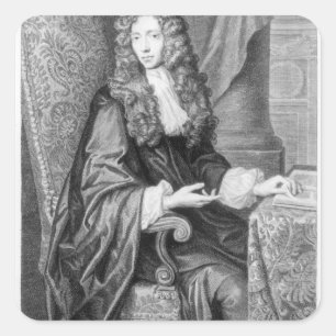 De geachte Robert Boyle, gegraveerd door B. Baron Vierkante Sticker