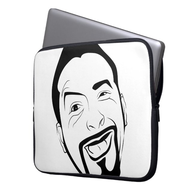 De geamuseerde Koksmann Laptop Sleeve (Voorkant Links)