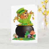 De geanimeerde St. Patrick Dag draagt met pot van Kaart (Gele Bloem)