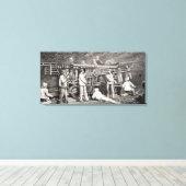 De geavanceerde galerij aan de Franse zijde van de Canvas Afdruk (Insitu (Houten vloer))