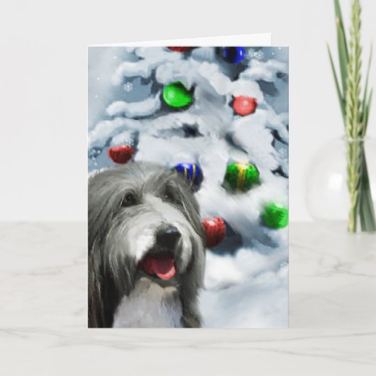 De gebaarde Giften van Kerstmis van de Collie Feestdagen Kaart (Voorkant)