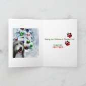 De gebaarde Giften van Kerstmis van de Collie Feestdagen Kaart (Binnen)