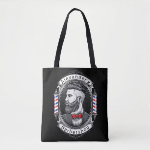 De gebaarde Herenkapper van het Man personaliseert Tote Bag