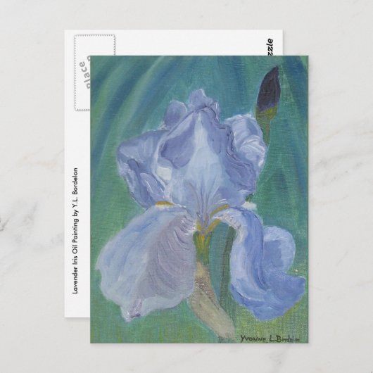 De Gebaarde Iris van de lavendel Briefkaart (Voorkant / Achterkant)