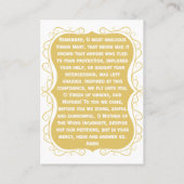 De gebedsgebed Kaart - gouden achtergrond Plaatskaartje (Achterkant)