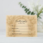 De gebeeldhouwde gelofte bruiloft RSVP Kaart (Staand voorkant)