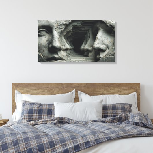 De gebeitelde oneindigheid canvas afdruk (Insitu (Slaapkamer))