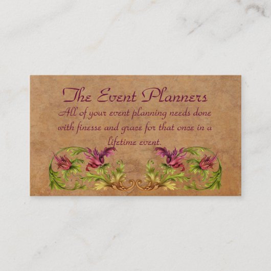 De gebeurtenissenplankenkaart visitekaartje (Voorkant)