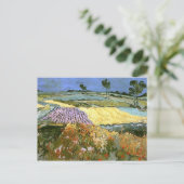 De Gebieden van de tarwe dichtbij Auvers Van Gogh Briefkaart (Staand voorkant)