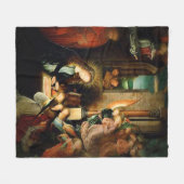 De Geboorte 1495 Fleece Deken (Voorkant (Horizontaal))