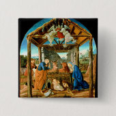 De Geboorte, beroemd schilderij van Sandro Bottice Vierkante Button 5,1 Cm (Voorkant)