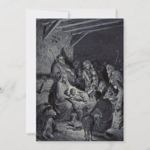 De Geboorte door Gustave Doré Premium Victoriaanse Feestdagenkaart