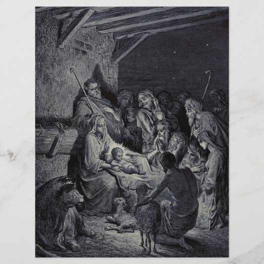 De Geboorte door Gustave Doré Premium Victoriaanse Flyer (Voorkant)