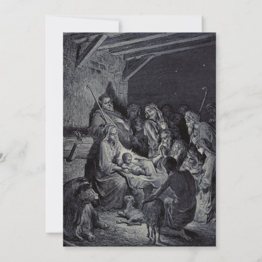De Geboorte door Gustave Doré Premium Victoriaanse Kaart (Voorkant)