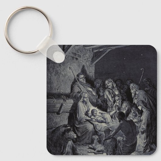 De Geboorte door Gustave Doré Premium Victoriaanse Sleutelhanger (Voorkant)